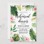 Invitation Aquarelle Tropical Floral Frame Dîner de répétitio (Devant)