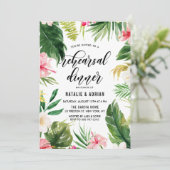 Invitation Aquarelle Tropical Floral Frame Dîner de répétitio (Debout devant)