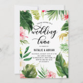 Invitation Aquarelle Tropical Floral Frame Mariage Luau (Devant)