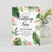 Invitation Aquarelle Tropical Floral Frame Mariage Luau (Debout devant)