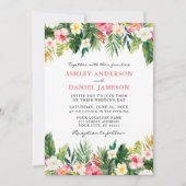 Invitation Aquarelle Tropical Floral Green Mariage Pk (Devant)