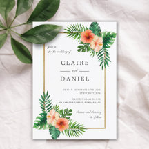 Aquarelle Tropical Floral Mariage moderne