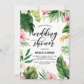Invitation Aquarelle Tropical Floral Wedding shower (Devant)