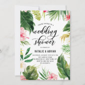 Invitation Aquarelle Tropical Floral Wedding shower (Devant)