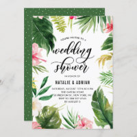 Aquarelle Tropical Floral Wedding shower