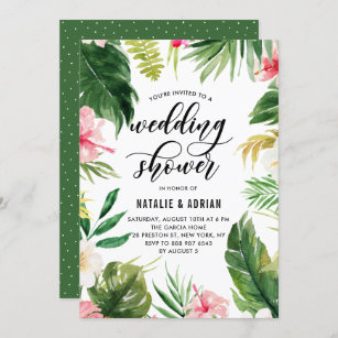Invitation Aquarelle Tropical Floral Wedding shower