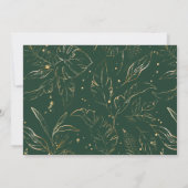 Invitation Aquarelle Tropical Foliage Gold Couples Douche (Dos)