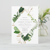 Invitation Aquarelle Tropical Geometry Beach Wedding (Debout devant)