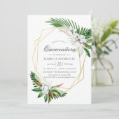 Invitation Aquarelle Tropical Greenery Géométrique Quinceañer (Debout devant)