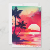 Invitation Aquarelle Tropical Island Sunset Mariage (Dos)