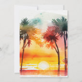 Invitation Aquarelle Tropical Island Sunset Mariage (Dos)