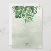 Invitation Aquarelle Tropical Jungle Bridal Invitat (Dos)