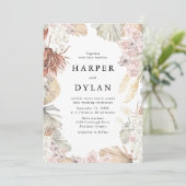 Invitation Aquarelle Tropical Love Floral Mariage (Debout devant)