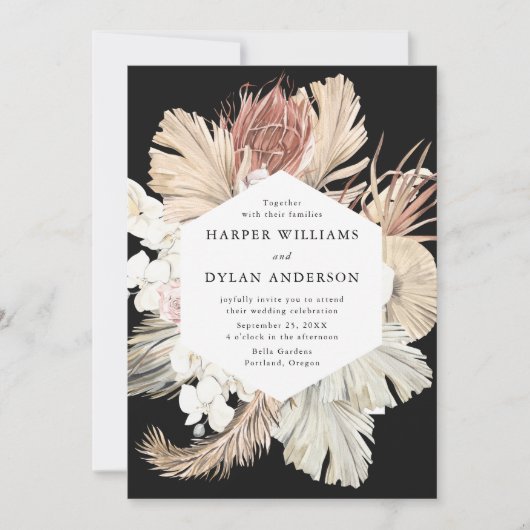 Invitation Aquarelle Tropical Love Floral Mariage (Devant)