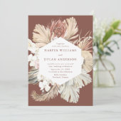 Invitation Aquarelle Tropical Love Floral Mariage (Debout devant)