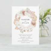 Invitation Aquarelle Tropical Love Floral Mariage Wreath (Debout devant)