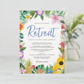 Invitation Aquarelle Tropical Luau - Retraite féminine (Debout devant)