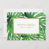 Invitation Aquarelle Tropical Monstera Certificat Cadeau (Dos)