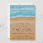 Invitation Aquarelle Tropical Ocean Beach Code QR Mariage (Devant)