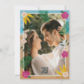 Invitation Aquarelle Tropical Ocean Beach Code QR Mariage (Dos)