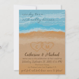 Invitation Aquarelle Tropical Ocean Beach Code QR Mariage