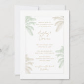 Invitation Aquarelle Tropical Palm Tree Boho Mariage photo (Devant)