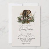 Invitation Aquarelle Tropical Safari Jungle Elephant Mariage (Devant)