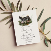 Aquarelle Tropical Safari Jungle Zebra Mariage