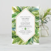 Invitation Aquarelle Tropical Summer Beach Wedding (Debout devant)