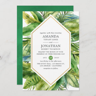Invitation Aquarelle Tropical Summer Beach Wedding