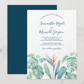 Invitation Aquarelle tropicale (Devant / Derrière)