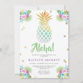 Invitation Aquarelle tropicale Anniversaire Luau (Devant)