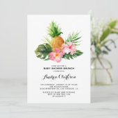 Invitation Aquarelle tropicale Baby shower ananas Brunch (Debout devant)