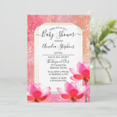 Invitation Aquarelle tropicale Boho Lotus Baby shower floral (Debout devant)