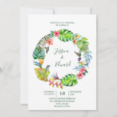 Invitation Aquarelle tropicale colorée Courbe florale (Devant)