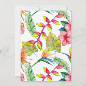 Invitation Aquarelle tropicale colorée Courbe florale (Dos)