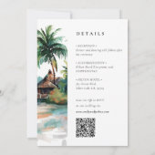 Invitation Aquarelle tropicale de plage tout en un Mariage (Dos)