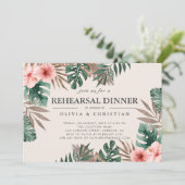 Invitation Aquarelle tropicale Dîner de répétition Florale ve (Debout devant)