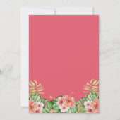 Invitation Aquarelle tropicale estivale Baby shower floral (Dos)