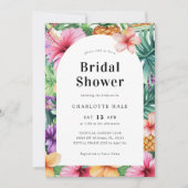 Invitation Aquarelle tropicale Fête des mariées florale (Devant)