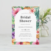 Invitation Aquarelle tropicale Fête des mariées florale (Debout devant)