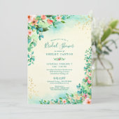 Invitation Aquarelle tropicale Fête des mariées florale (Debout devant)