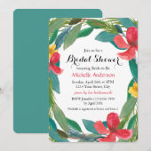 Invitation Aquarelle tropicale Fête des mariées florale (Devant / Derrière)