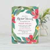 Invitation Aquarelle tropicale Fête des mariées florale (Debout devant)