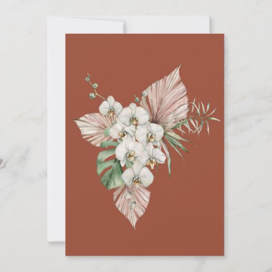 Invitation Aquarelle tropicale Fête des mariées florale (Dos)