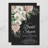 Invitation Aquarelle tropicale Fête des mariées florale (Devant / Derrière)