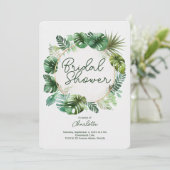 Invitation Aquarelle tropicale | FÊTE DES MARIÉES MARIAGE (Debout devant)