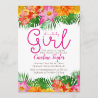 Aquarelle tropicale Floral Baby Girl Douche