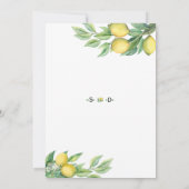 Invitation Aquarelle tropicale Fruits de citron Mariage (Dos)