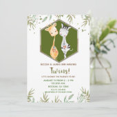 Invitation Aquarelle tropicale Giraffe & Baby shower Zèbre (Debout devant)